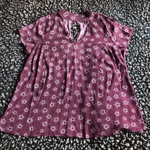 Torrid burgundy white stars choker top